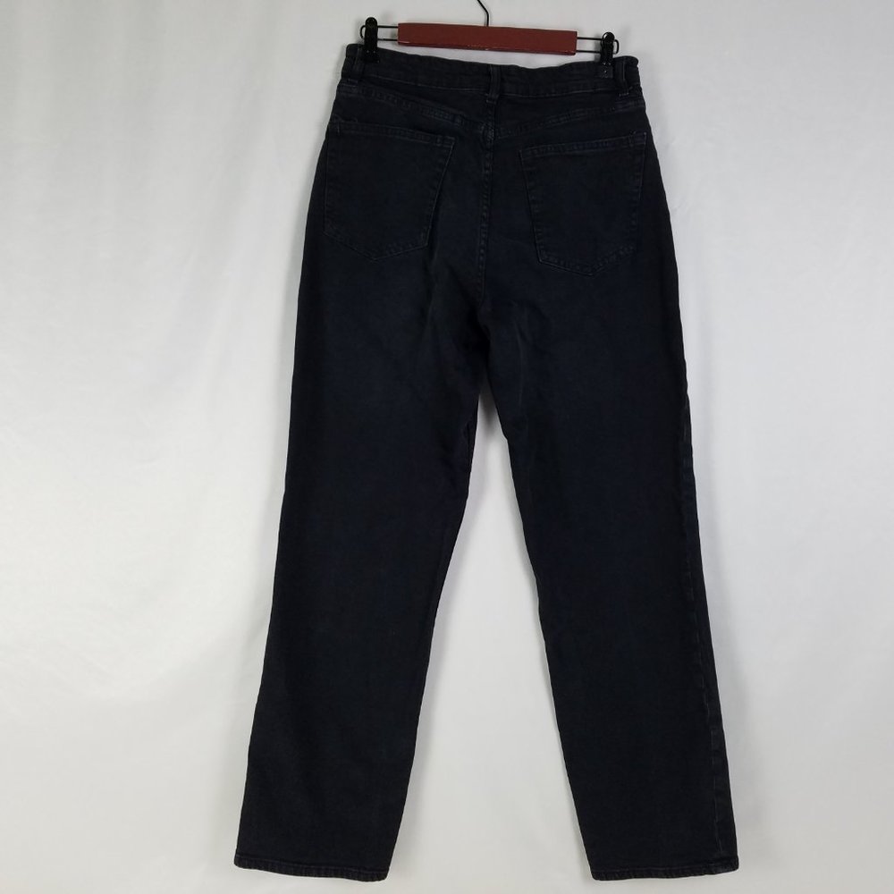 Divided Jeans Womens 8 High Rise Straight Leg Button Fly Dark Wash Black Denim - Picture 2 of 14
